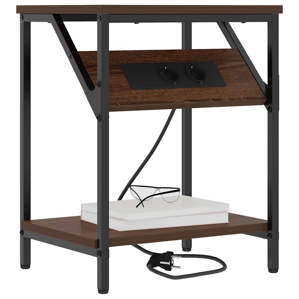 Nattbord brun eik 38 x 30 x 48 cm Konstruert tre