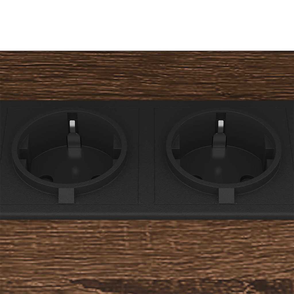 Nattbord 2 pcs brun eik 38 x 30 x 48 cm Konstruert tre