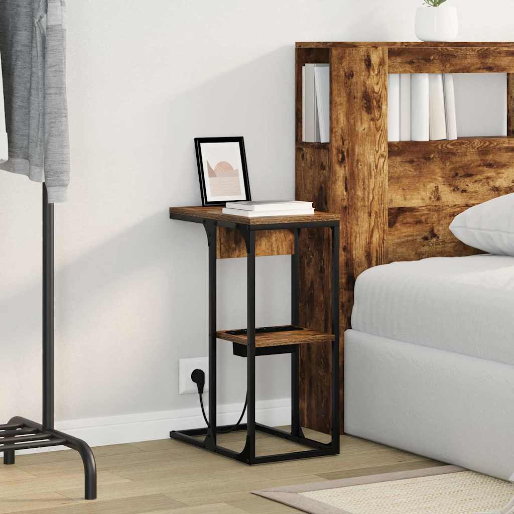 Nattbord Røkt eik 41.5 x 26 x 60.5 cm Konstruert tre