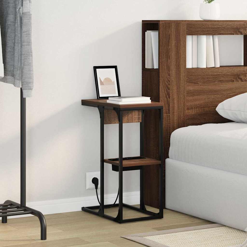 Nattbord brun eik 41.5 x 26 x 60.5 cm Konstruert tre