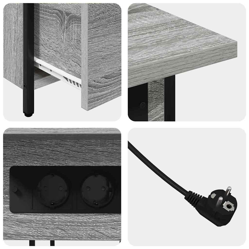 Nattbordskap Grå sonoma 60 x 30 x 61 cm Konstruert tre