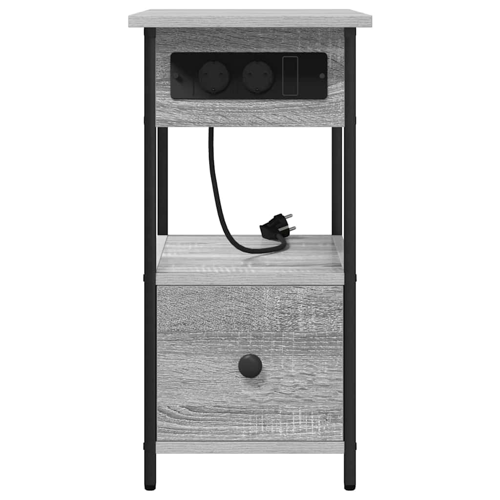 Nattbordskap Grå sonoma 60 x 30 x 61 cm Konstruert tre
