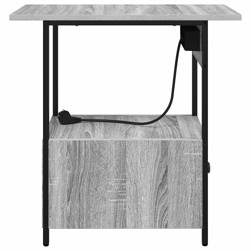 Nattbordskap Grå sonoma 60 x 30 x 61 cm Konstruert tre