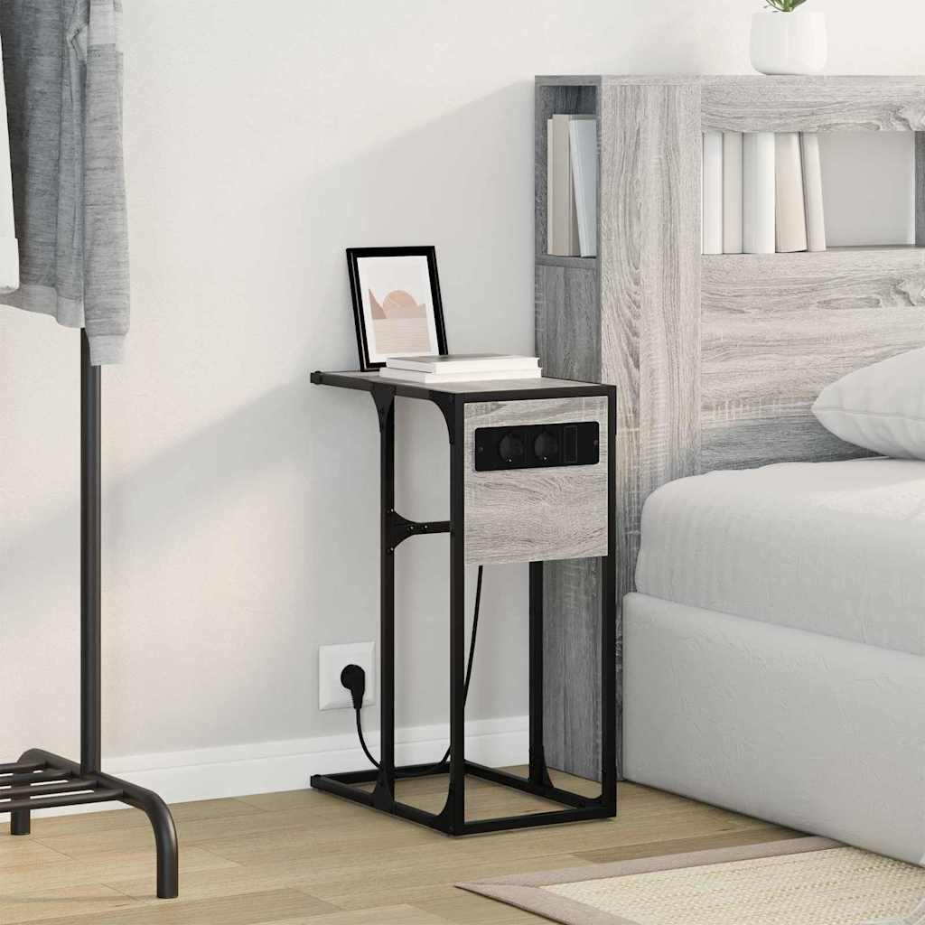 Nattbord Grå sonoma Konstruert tre