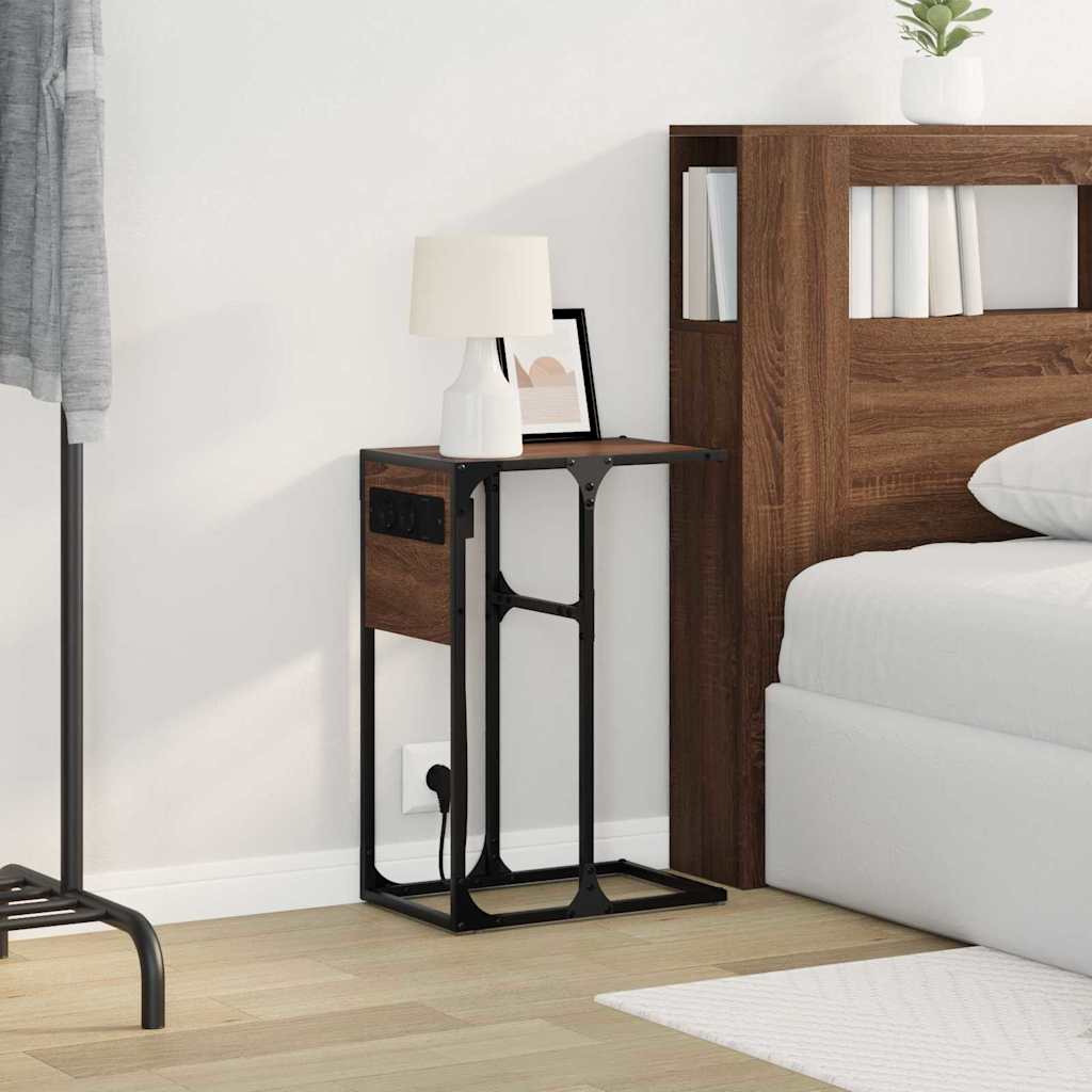 Nattbord brun eik Konstruert tre