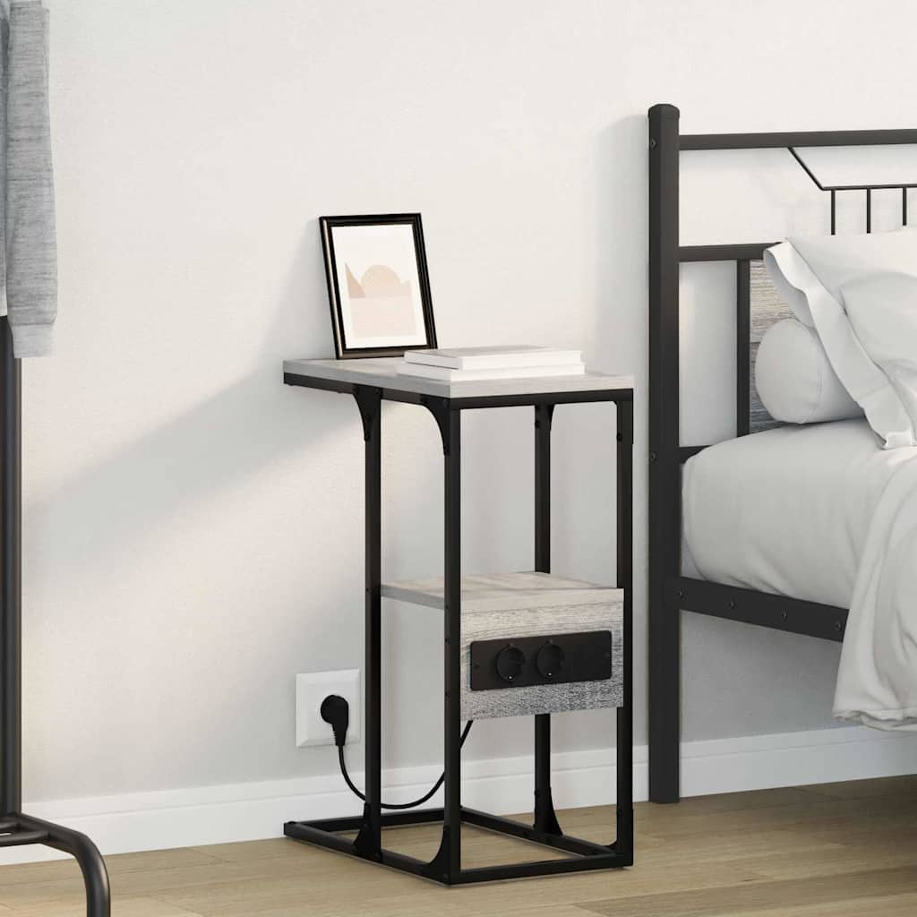 Nattbordskap Grå sonoma 41.5 x 26 x 60.5 cm Konstruert tre