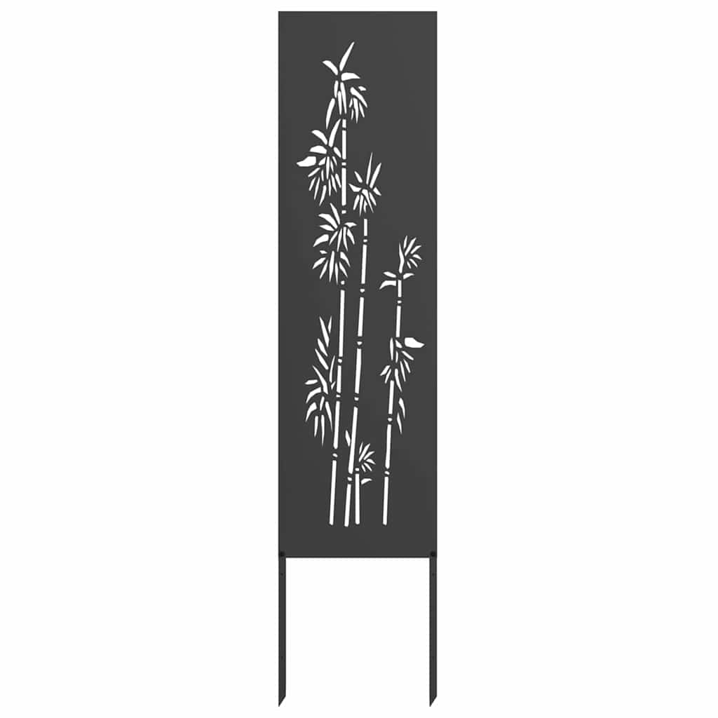 Hageprivat skjerm Blomster Svart 32 x 140 cm Kaldvalsestål