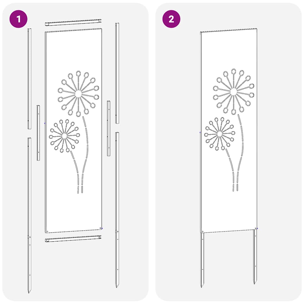 Hageprivat skjerm Fretwork Hvit 32 x 140 cm Kaldvalsestål