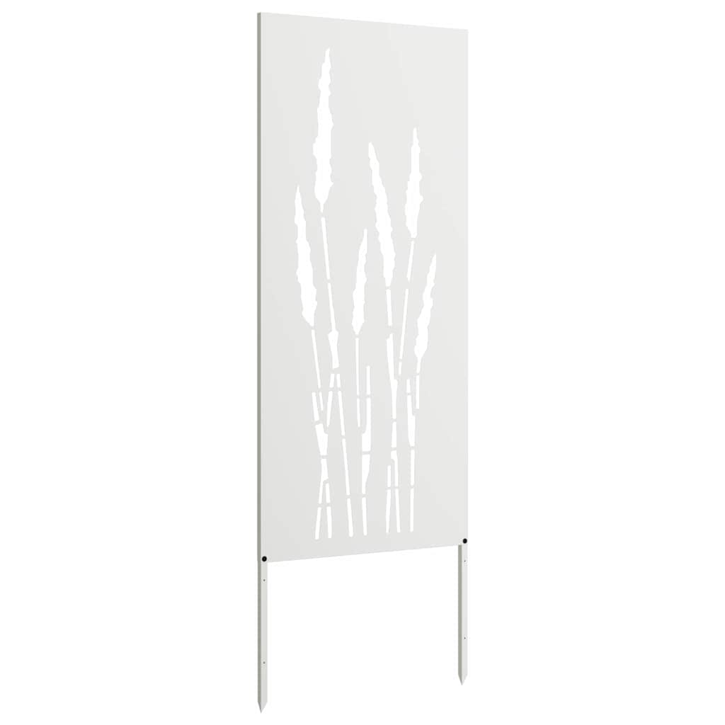 Hageprivat skjerm Blomster Hvit 50 x 140 cm Kaldvalsestål