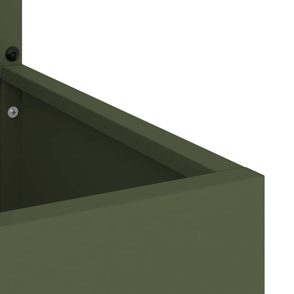 Hageprivat skjerm Olivengrønn 32 x 140 cm Kaldvalsestål