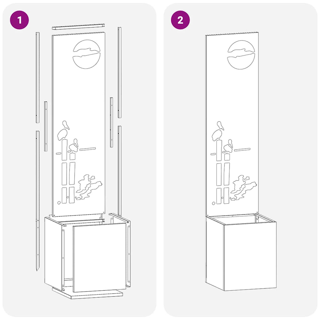 Hageprivat skjerm Fretwork Sølv 32 x 140 cm Rustfritt stål