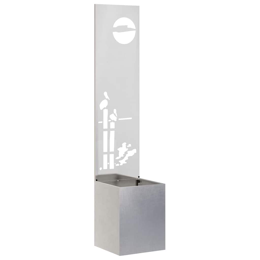 Hageprivat skjerm Fretwork Sølv 32 x 140 cm Rustfritt stål