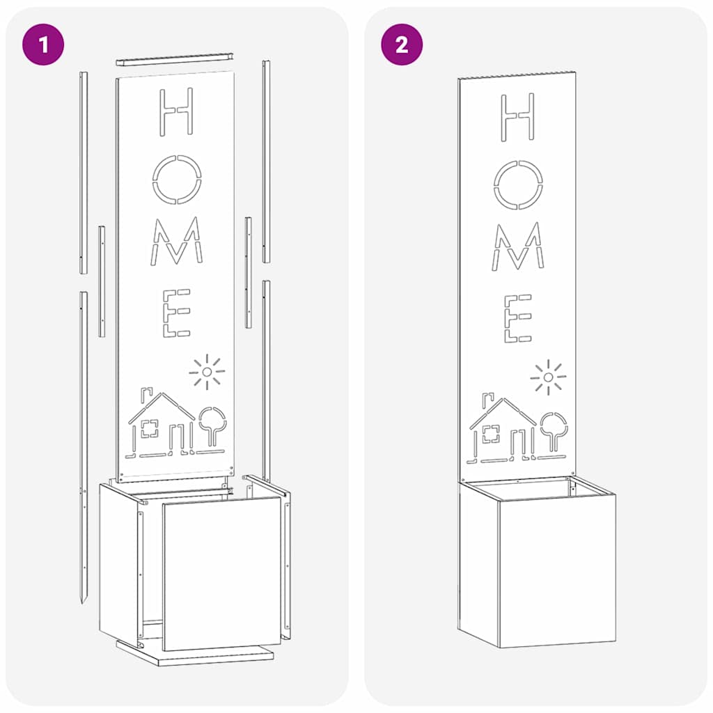 Hageprivat skjerm Fretwork Antrasitt 32 x 140 cm Kaldvalsestål