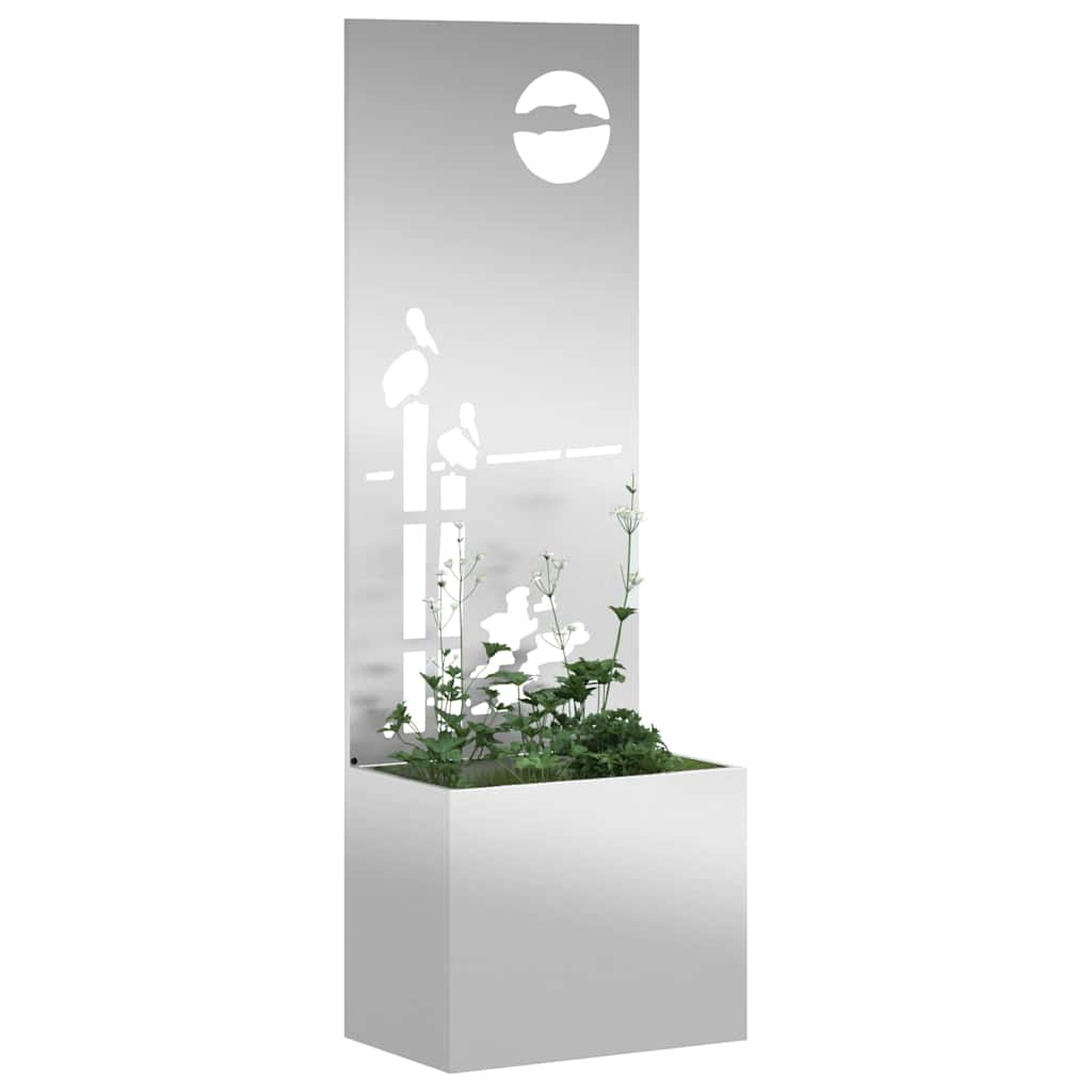 Hageprivat skjerm Fretwork sølv 50 x 140 cm Galvanisert stål