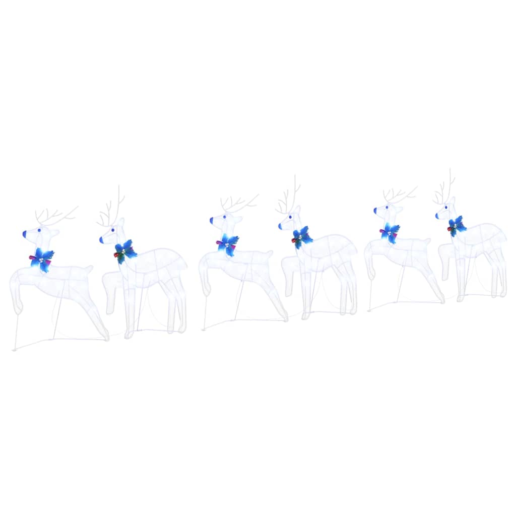 LED Reinsdyr 6 pcs Hvit 45 x 19 x 65 cm stoff
