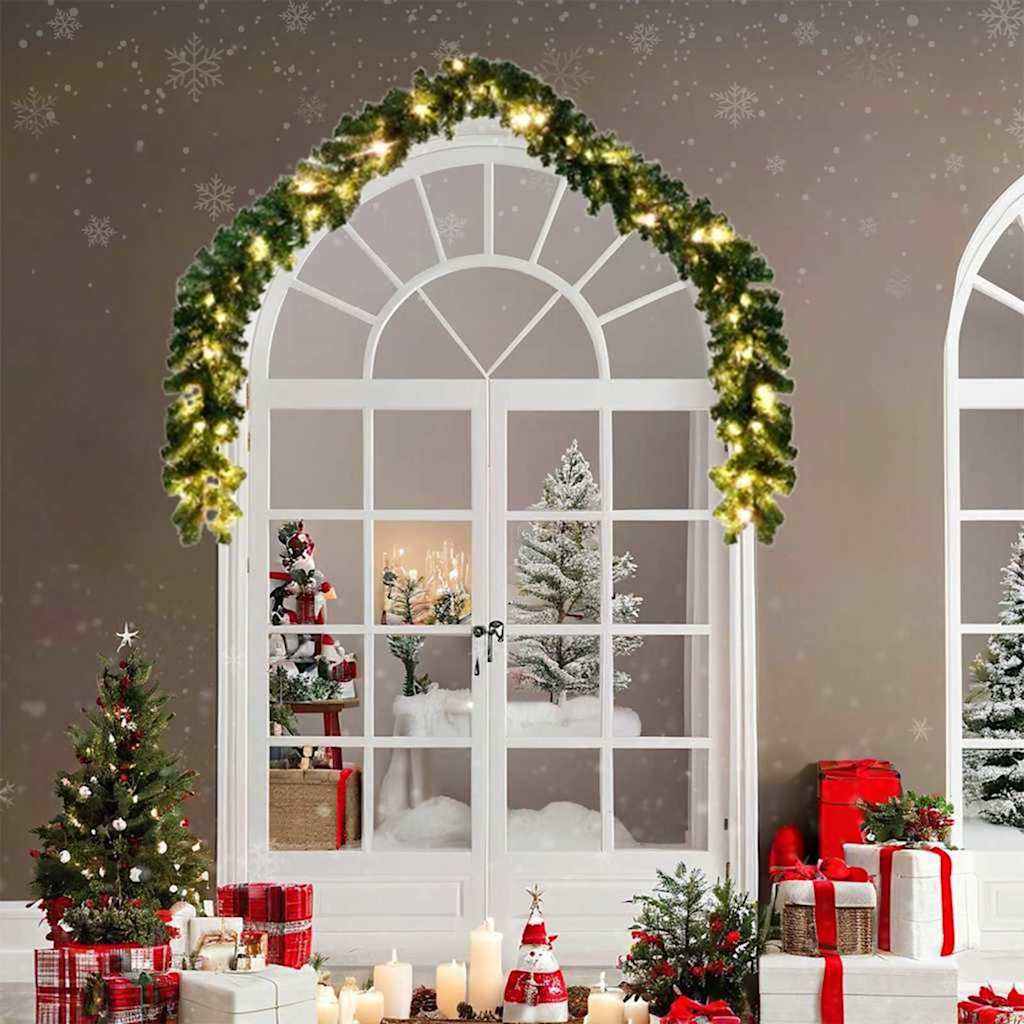 Julekrans med 600 LED 2 pcs grønn PVC