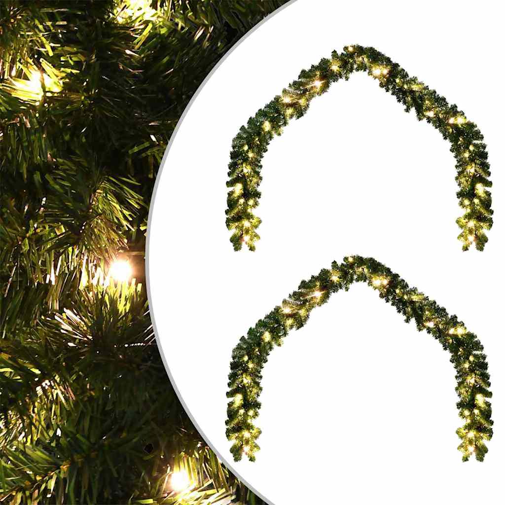 Julekrans med 600 LED 2 pcs grønn PVC