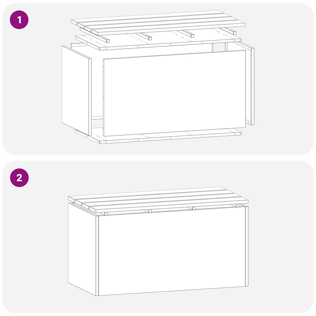 Hagebenk sølv 80 x 40 x 43 cm Galvanisert stål