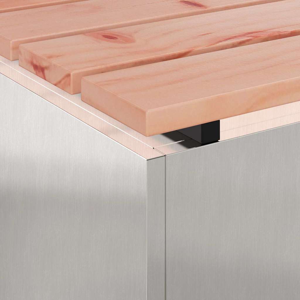 Hagebenk sølv 100 x 40 x 43 cm Rustfritt stål