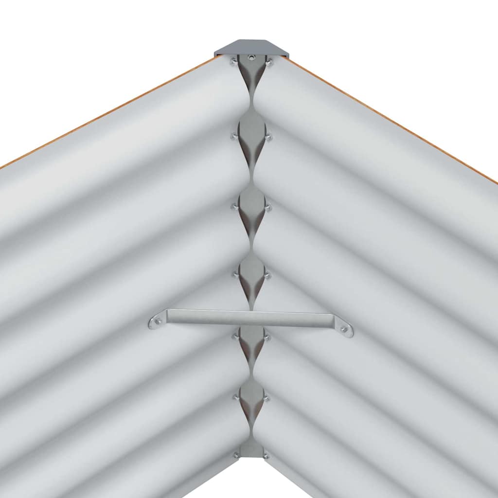 Høybed Lys Brun 195 x 100 x 36 cm Galvanisert Stål