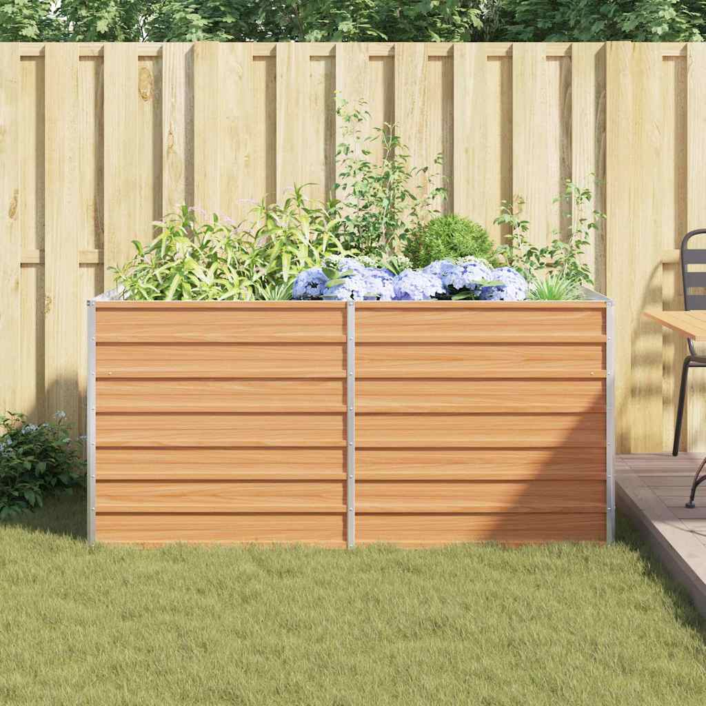 Høybed Lys Brun 160 x 80 x 77 cm Galvanisert Stål