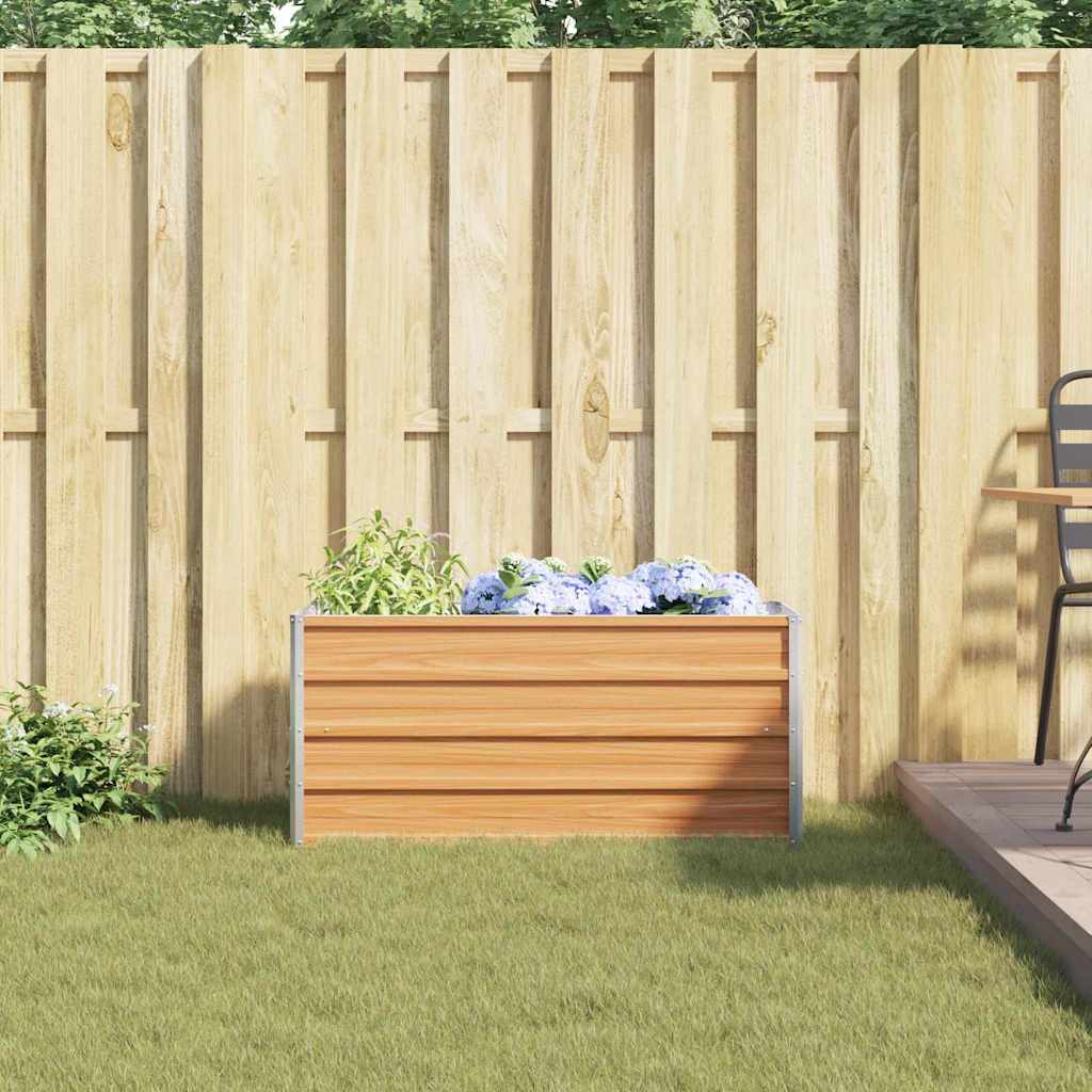 Høybed Lys Brun 100 x 40 x 45 cm Galvanisert Stål