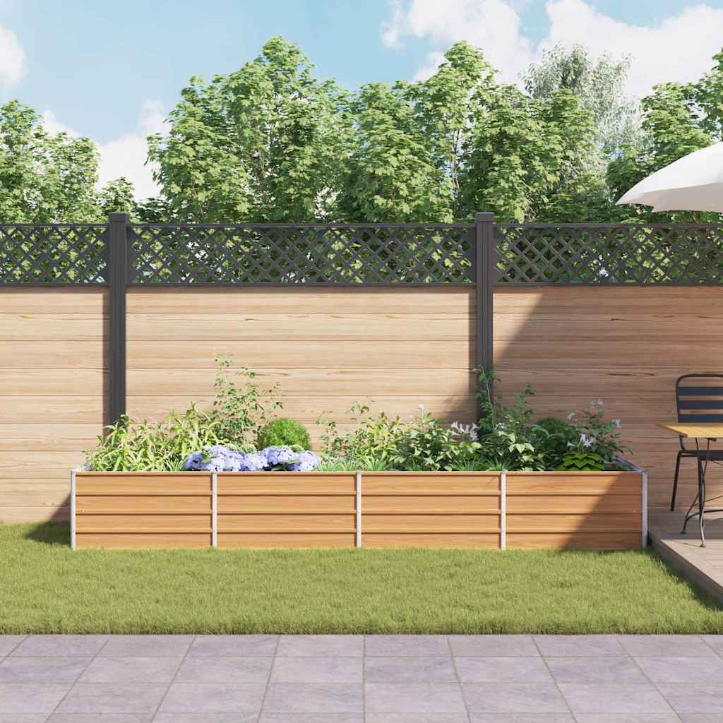 Høybed Lys Brun 320 x 80 x 45 cm Galvanisert Stål