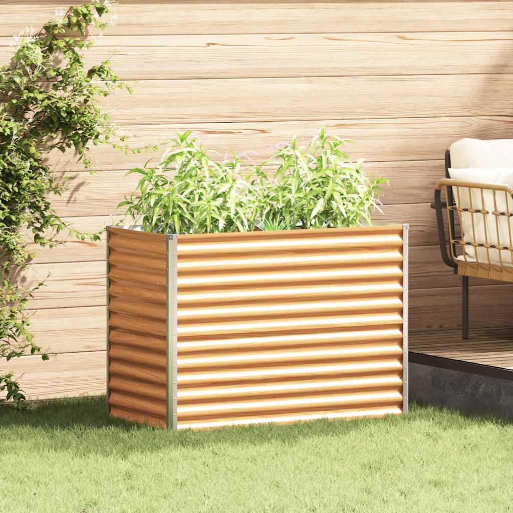 Høybed Lys Brun 98 x 50 x 68 cm Galvanisert Stål