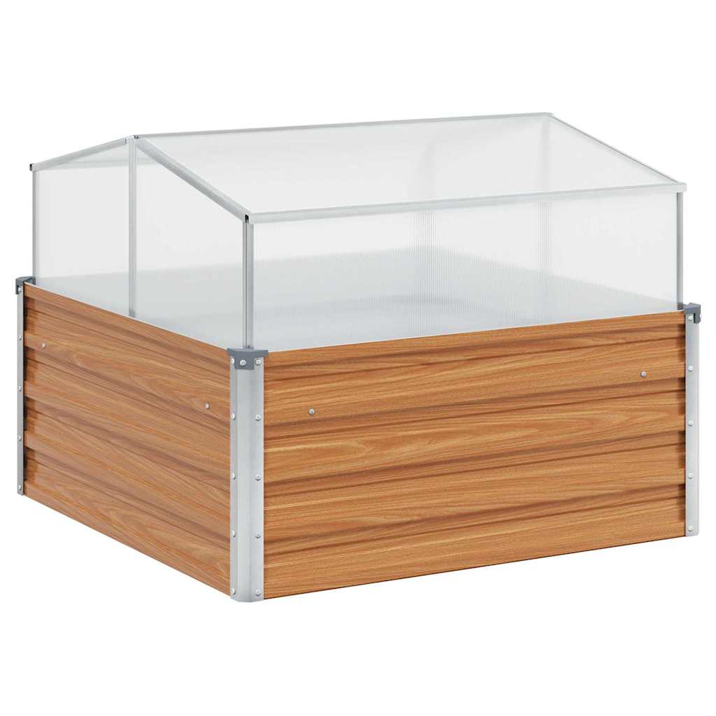 Hageplanter med drivhus Lys Brun 100 x 100 x 77 cm