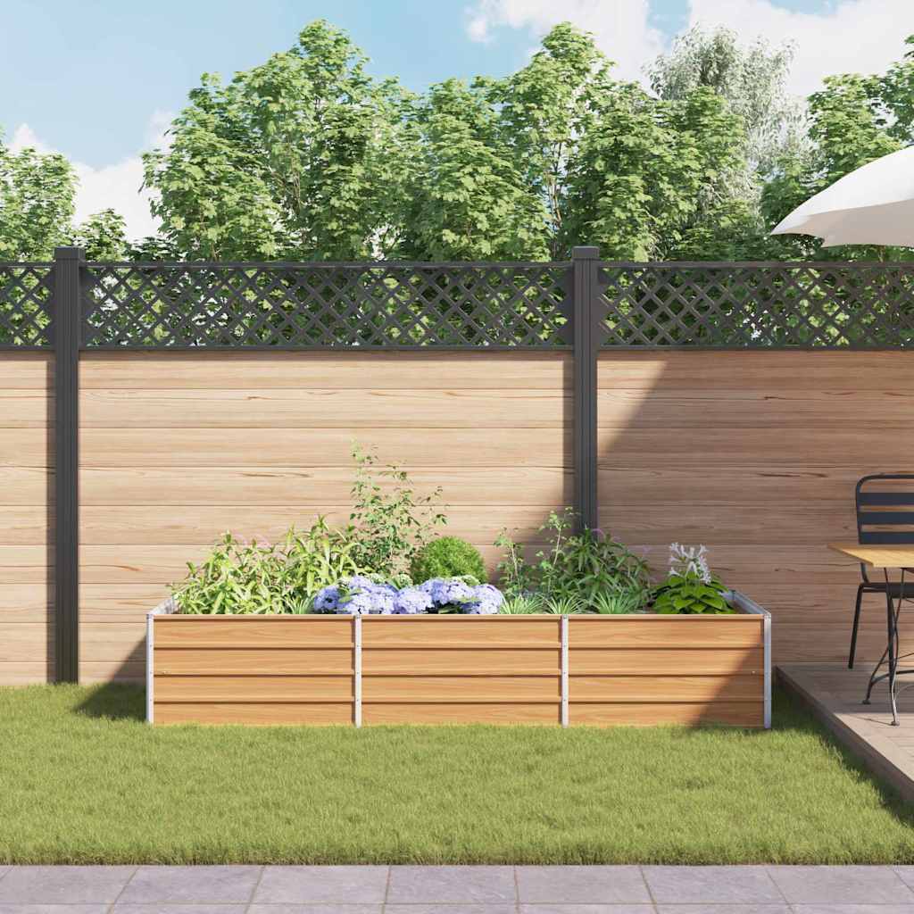 Høybed Lys Brun 240 x 80 x 45 cm Galvanisert Stål