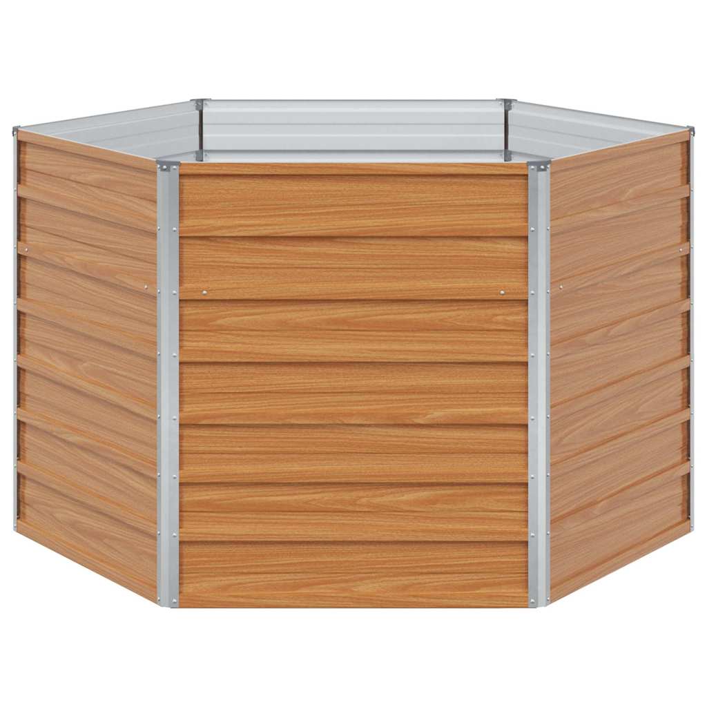 Hevet Hagebed Lys Brun 129 x 129 x 77 cm Galvanisert Stål