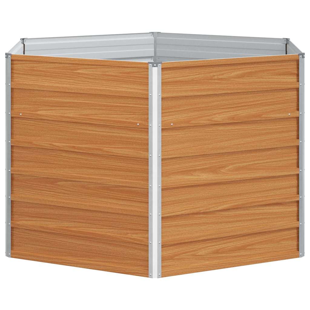 Hevet Hagebed Lys Brun 129 x 129 x 77 cm Galvanisert Stål