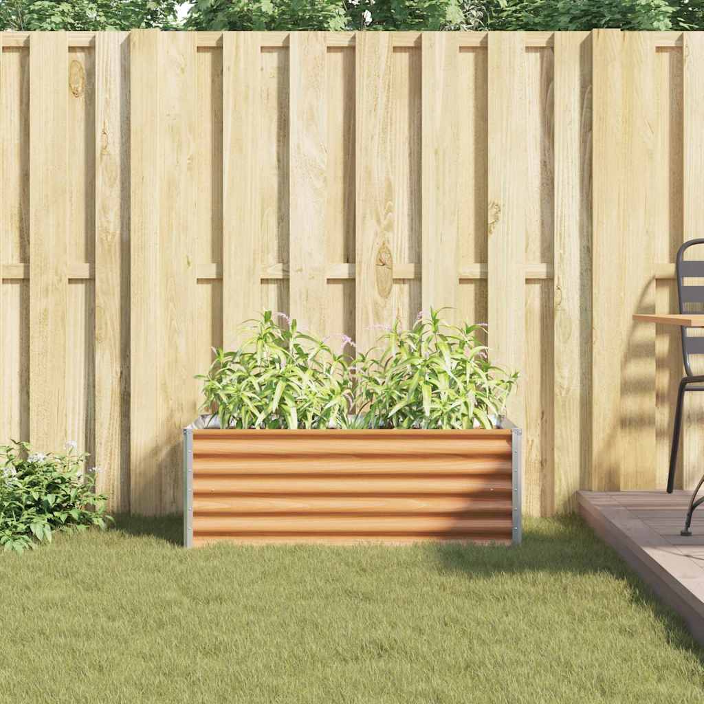 Høybed Lys Brun 98 x 50 x 36 cm Galvanisert Stål