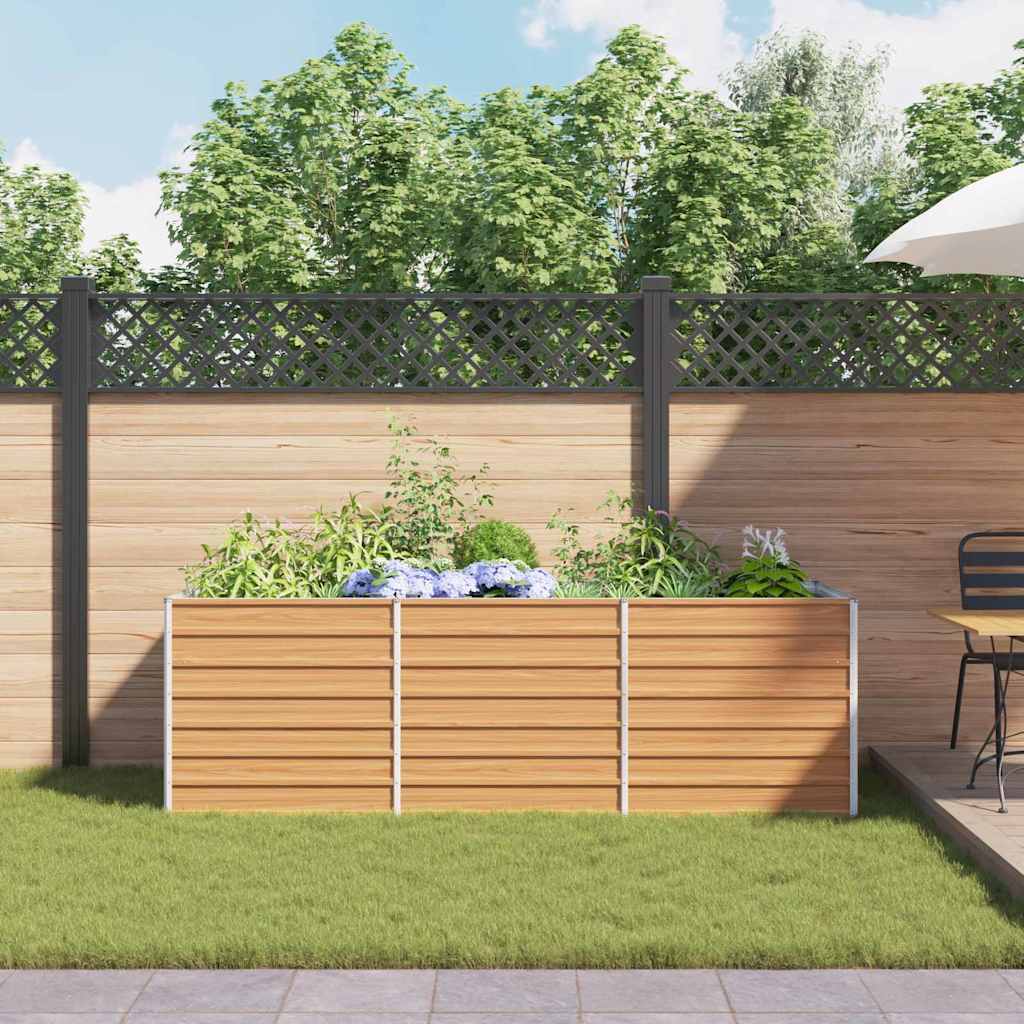 Høybed Lys Brun 240 x 80 x 77 cm Galvanisert Stål