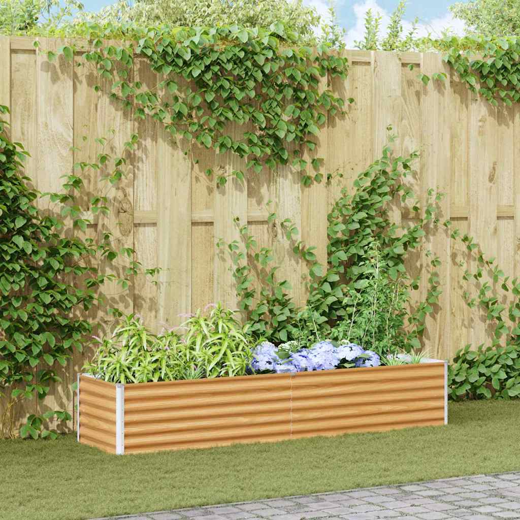 Høybed Lys Brun 195 x 50 x 36 cm Galvanisert Stål