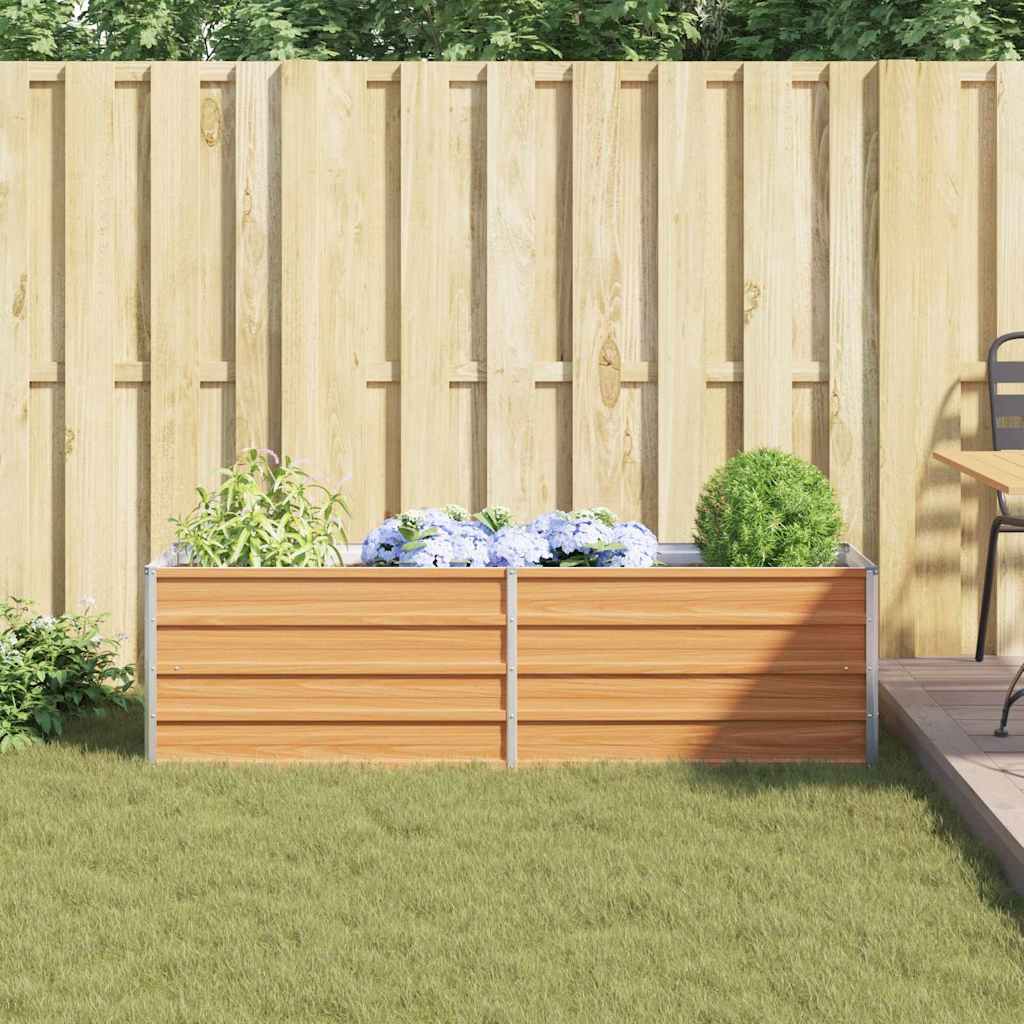 Høybed Lys Brun 160 x 40 x 45 cm Galvanisert Stål