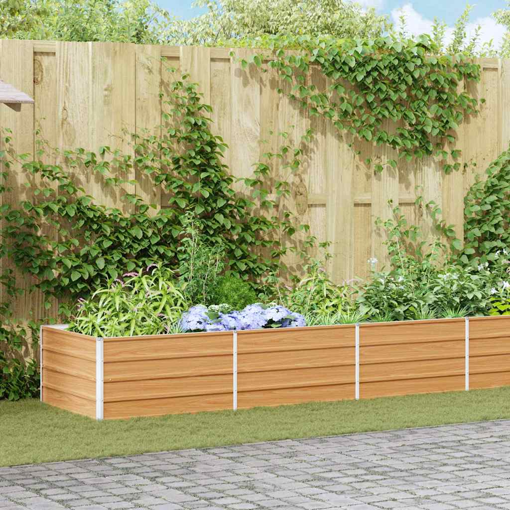 Høybed Lys Brun 480 x 80 x 45 cm Galvanisert Stål