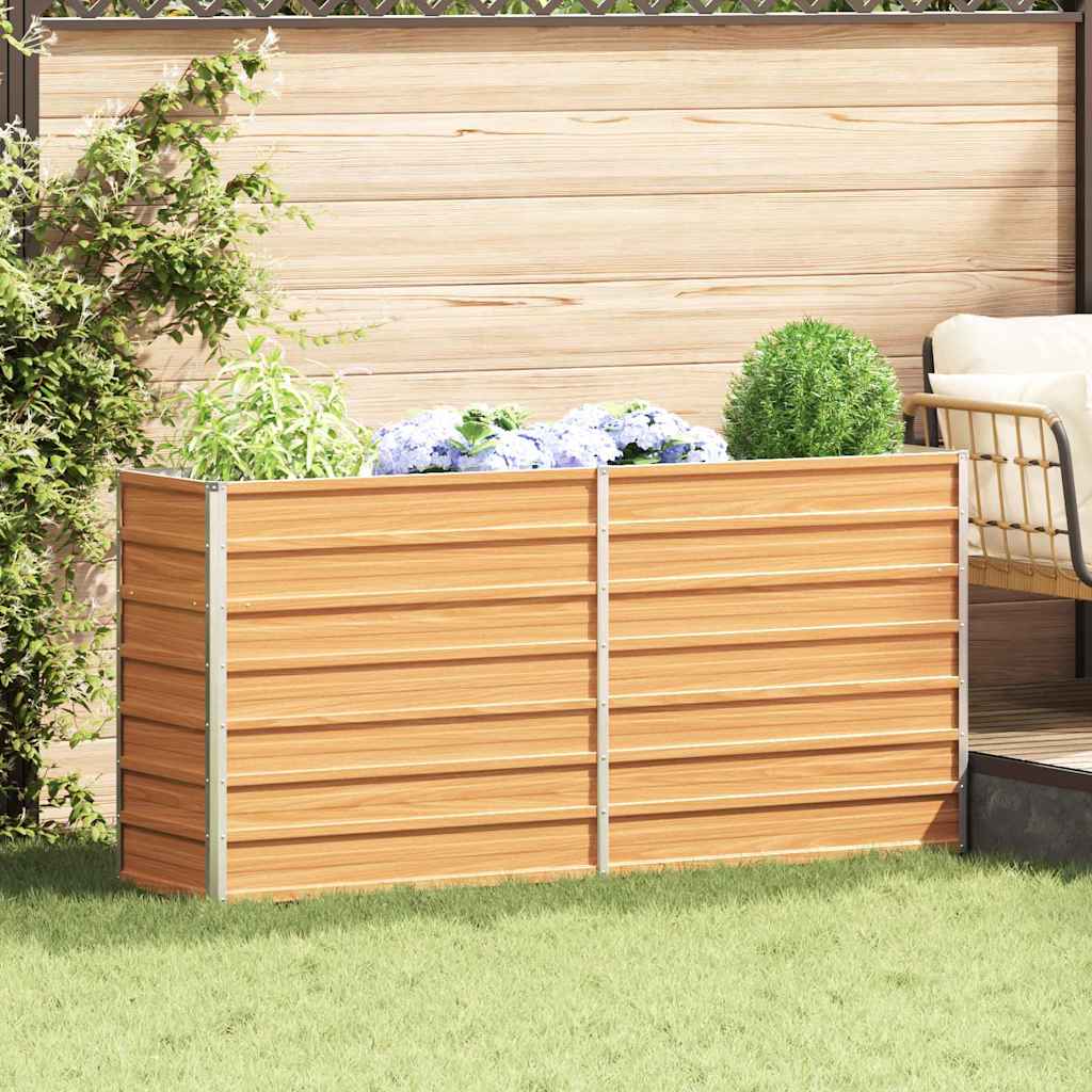 Høybed Lys Brun 160 x 40 x 77 cm Galvanisert Stål