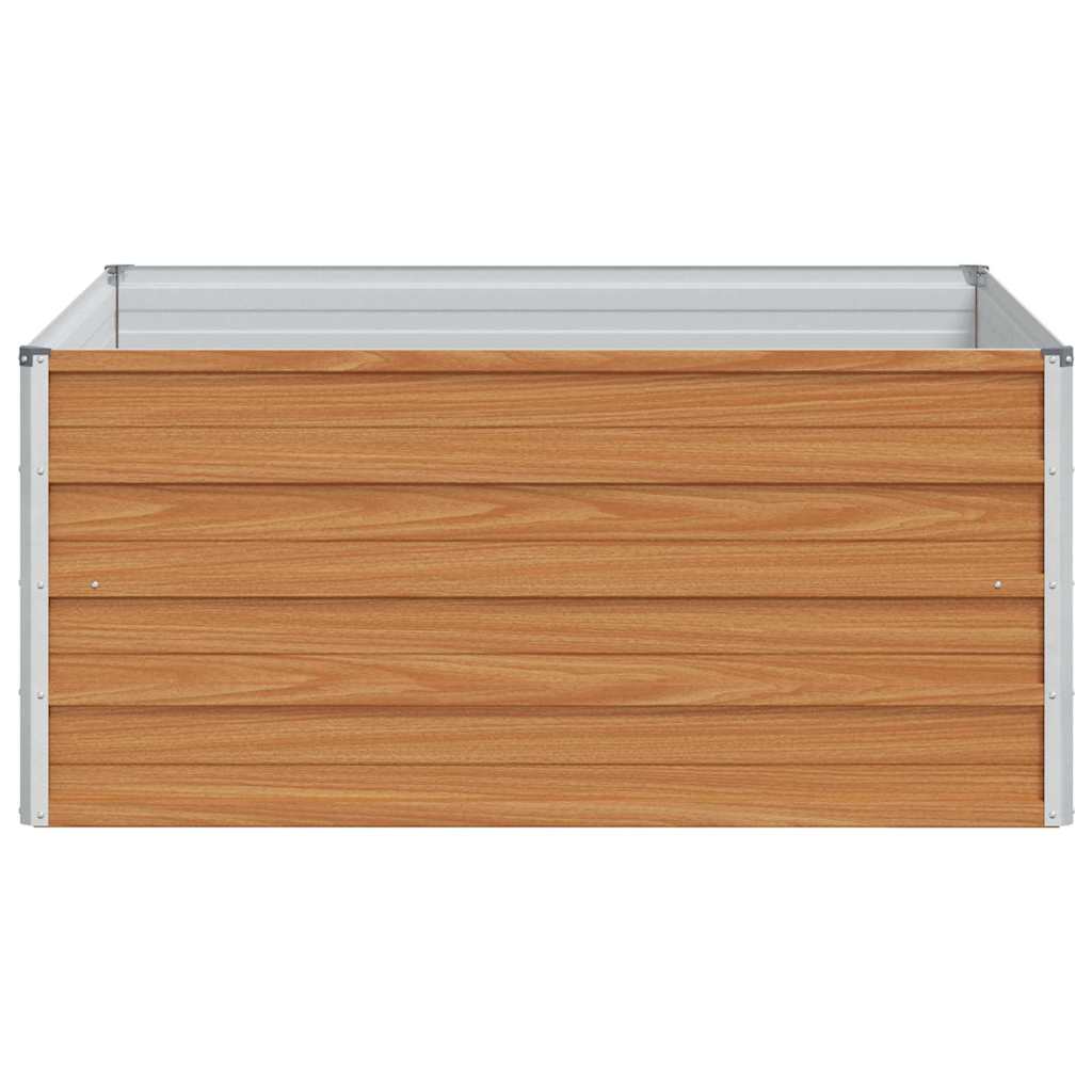 Høybed Lys Brun 100 x 100 x 45 cm Galvanisert Stål