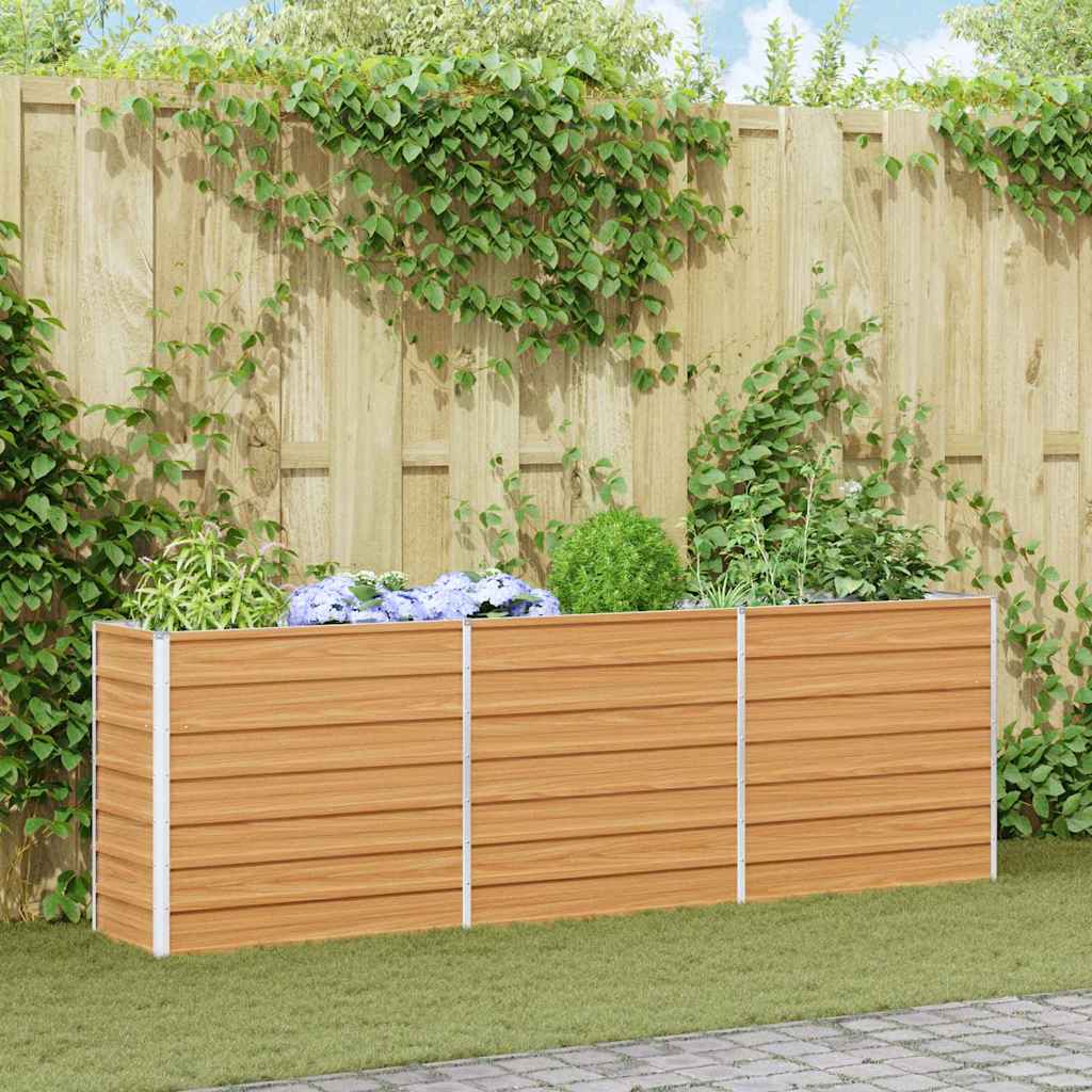 Høybed Lys Brun 240 x 40 x 77 cm Galvanisert Stål