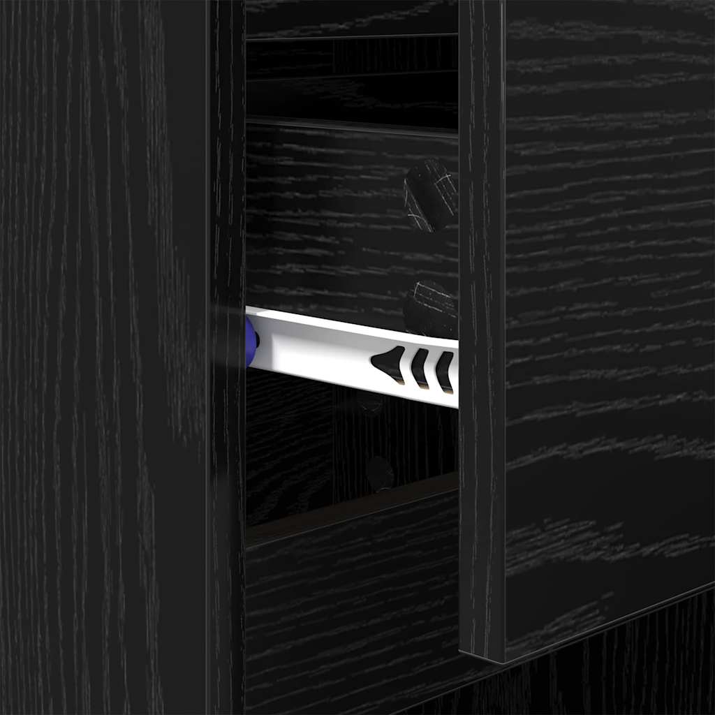 Nattbordskap 2 pcs Svart eik 40 x 35 x 70 cm Konstruert tre