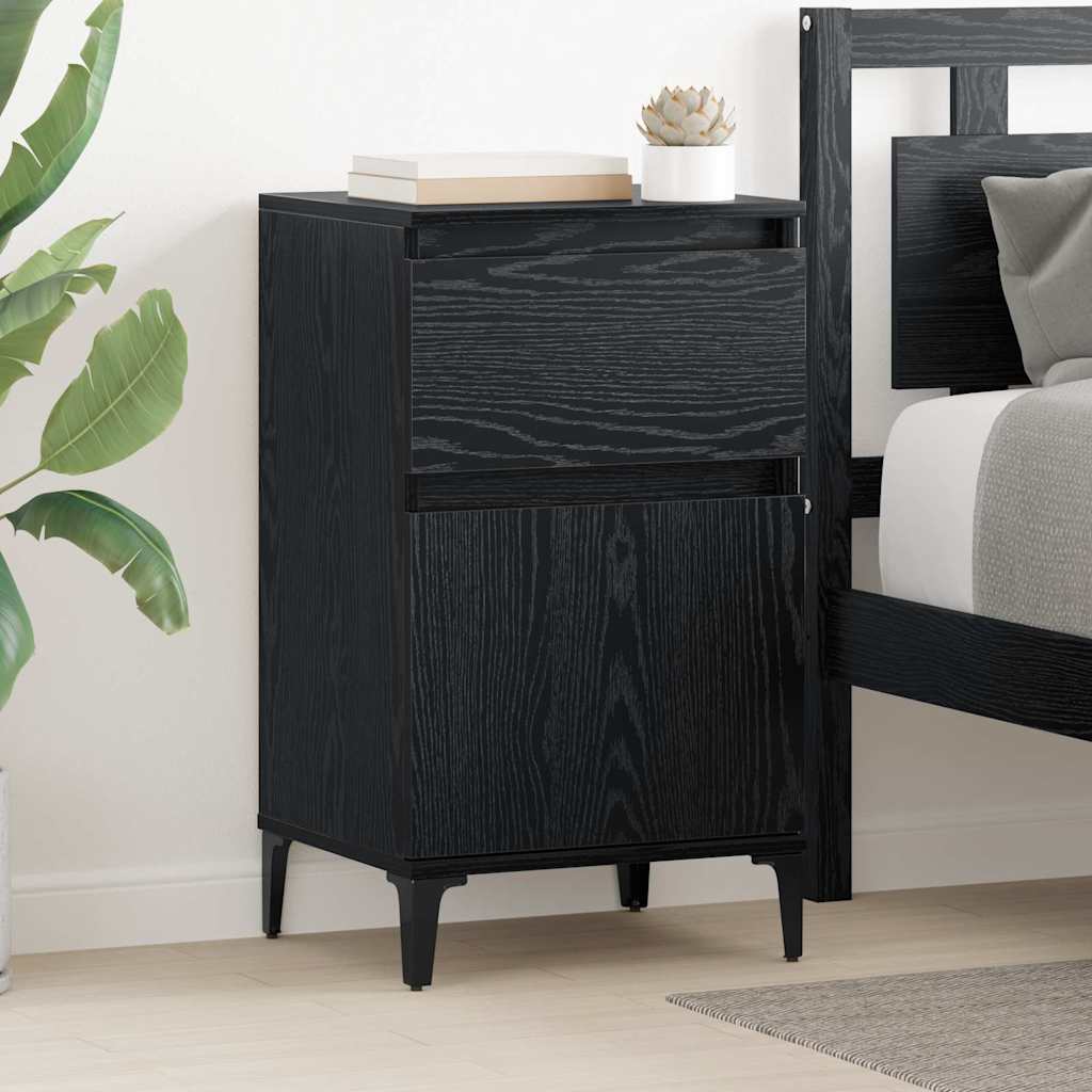 Nattbordskap 2 pcs Svart eik 40 x 35 x 70 cm Konstruert tre