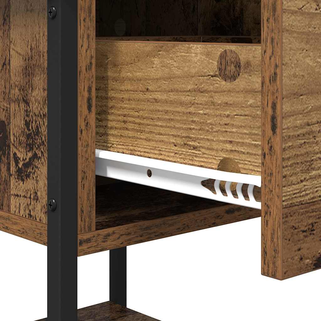 Nattbord med skuff Gamle tre 34 x 35,5 x 45 cm Konstruert tre