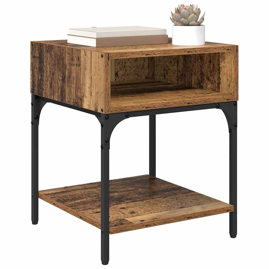 Nattbord 2 pcs Gammelt tre 40 x 40 x 50 cm Konstruert tre