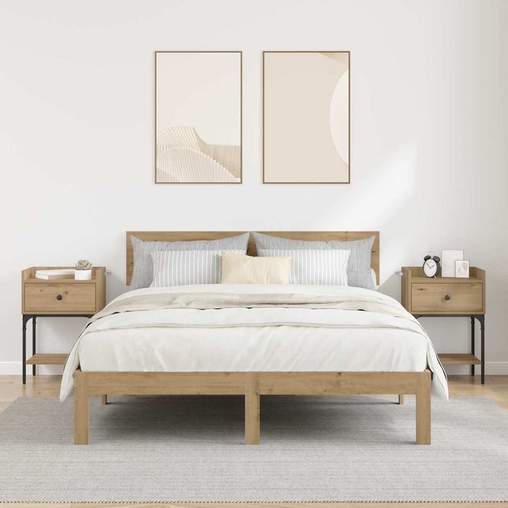 Nattbord 2 pcs artisan eik 40 x 29 x 60 cm Konstruert tre