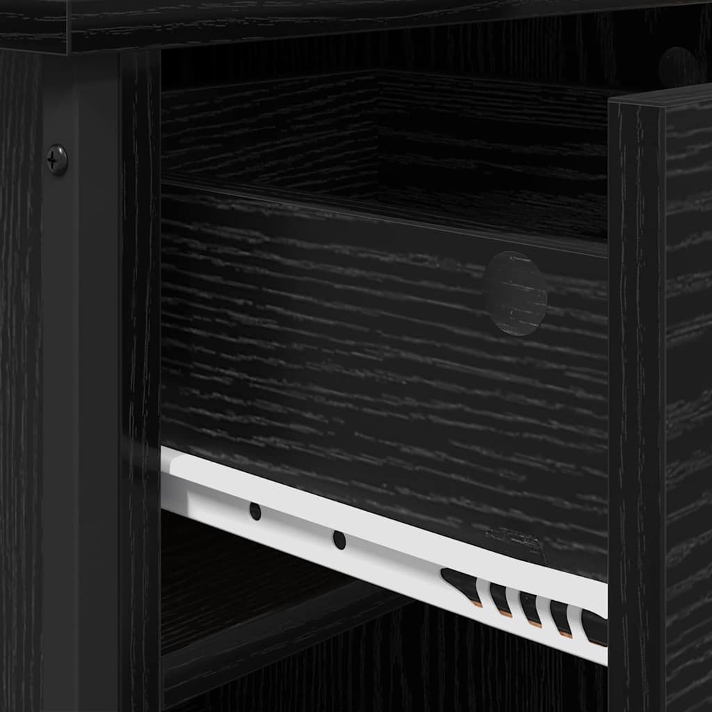 Nattbordskap med skuff Svart eik 40 x 42 x 50 cm Konstruert tre