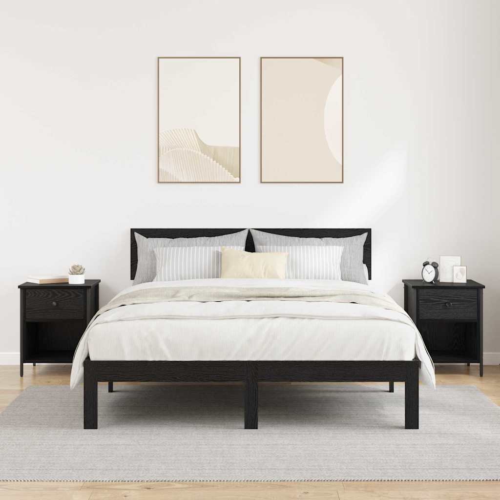 Nattbordskap 2 pcs Svart eik 40 x 42 x 50 cm Konstruert tre