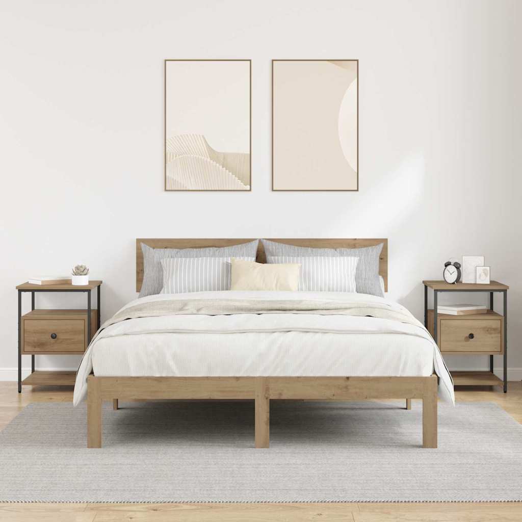 Nattbordskap 2 pcs artisan eik 40 x 42 x 56 cm Konstruert tre