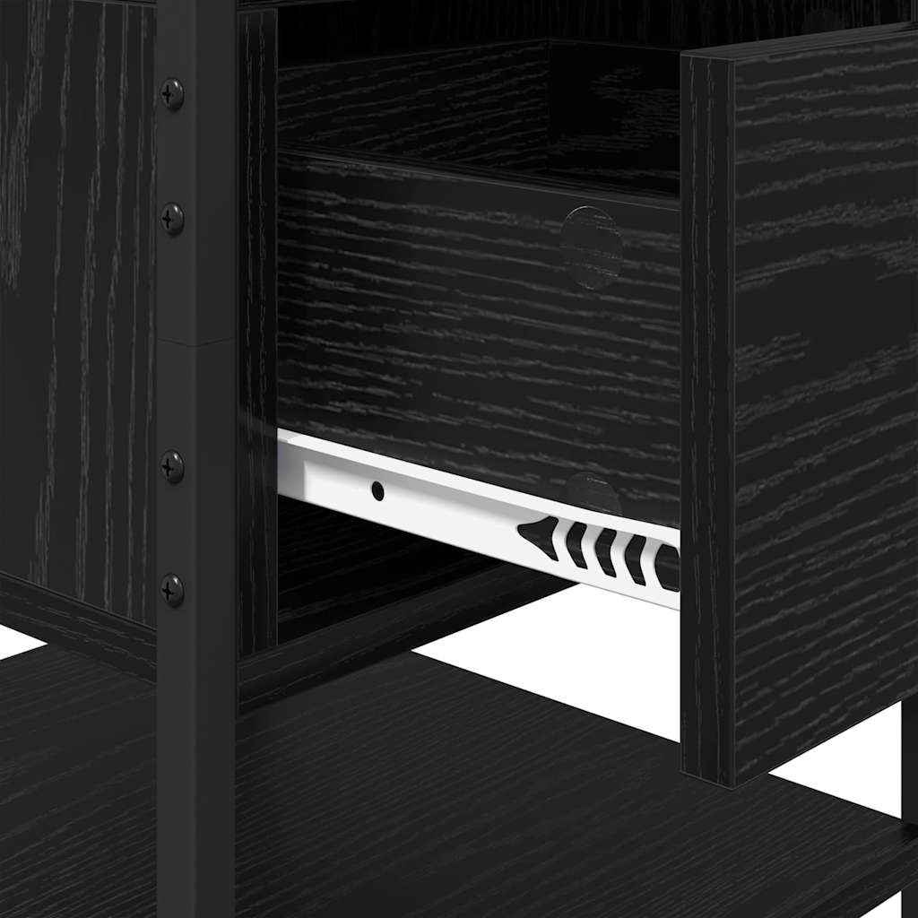 Nattbordskap 2 pcs Svart eik 40 x 42 x 56 cm Konstruert tre