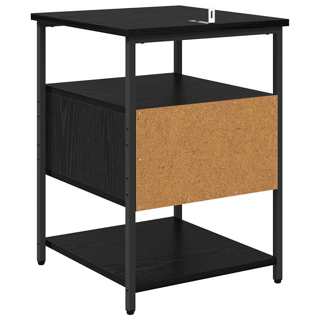Nattbordskap 2 pcs Svart eik 40 x 42 x 56 cm Konstruert tre
